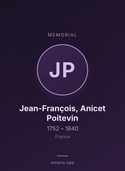 Memorial portrait of Jean-François, Anicet Poitevin