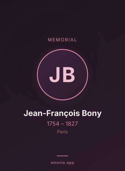 Memorial portrait of Jean-François Bony