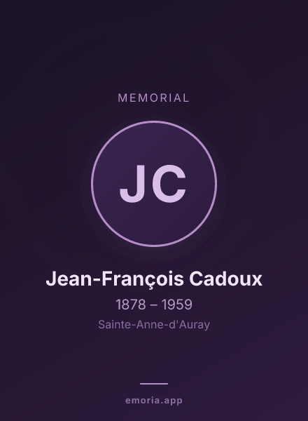 Memorial portrait of Jean-François Cadoux