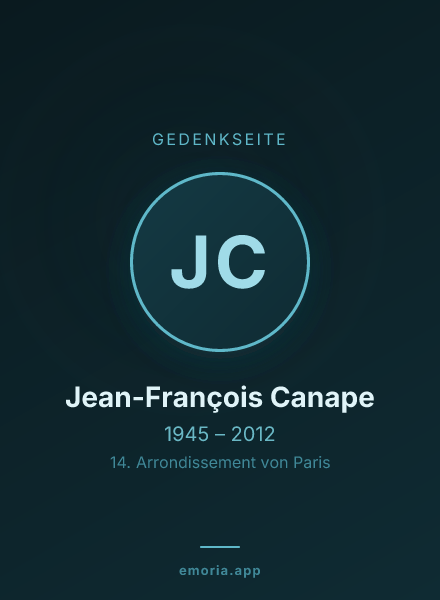 Gedenkportrait von Jean-François Canape