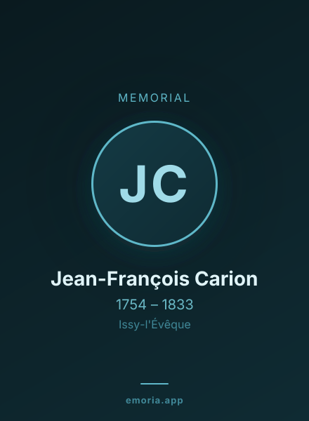 Memorial portrait of Jean-François Carion