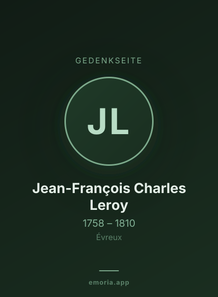 Gedenkportrait von Jean-François Charles Leroy