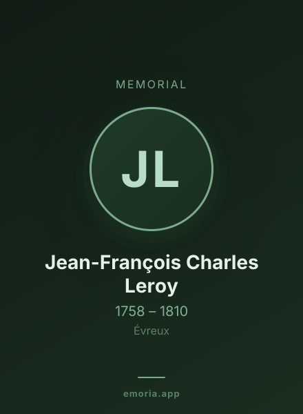 Memorial portrait of Jean-François Charles Leroy