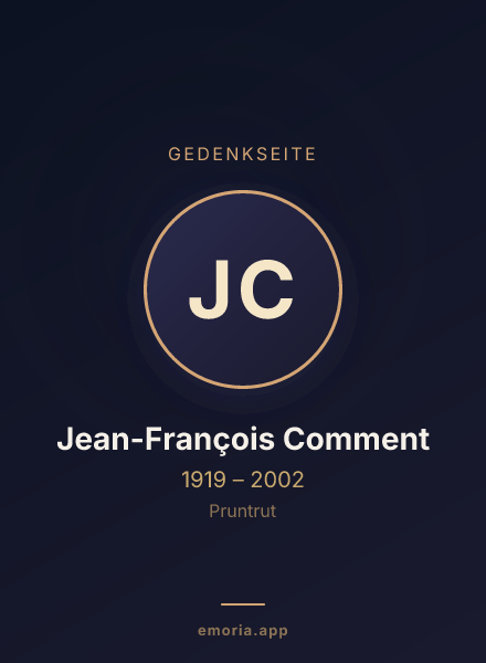 Gedenkportrait von Jean-François Comment