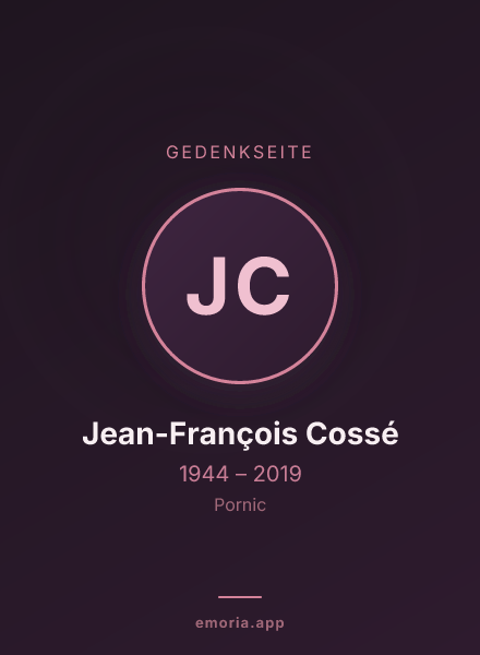 Gedenkportrait von Jean-François Cossé