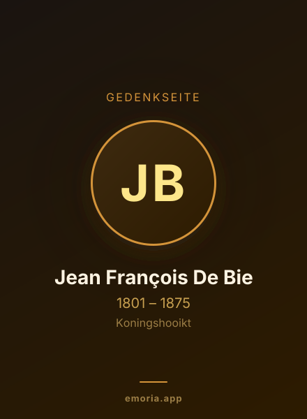 Gedenkportrait von Jean François De Bie