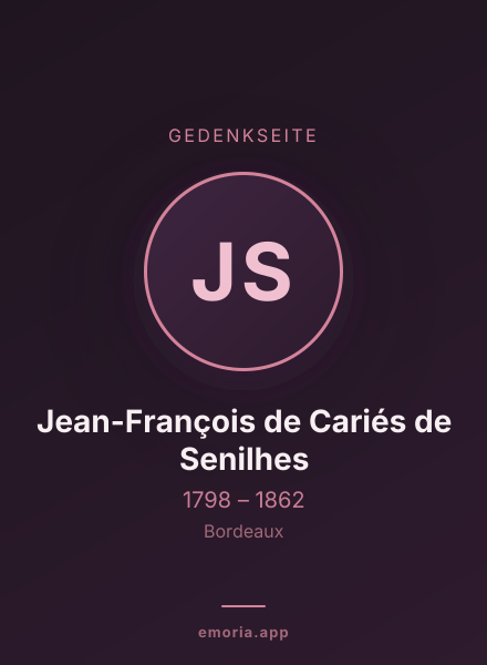Gedenkportrait von Jean-François de Cariés de Senilhes