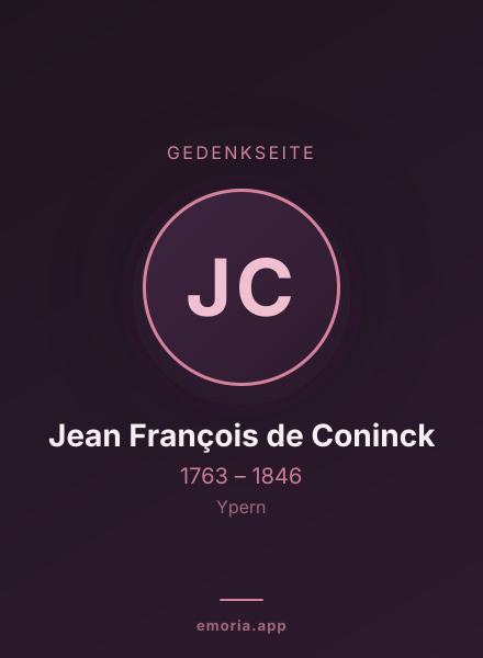 Gedenkportrait von Jean François de Coninck