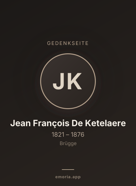 Gedenkportrait von Jean François De Ketelaere