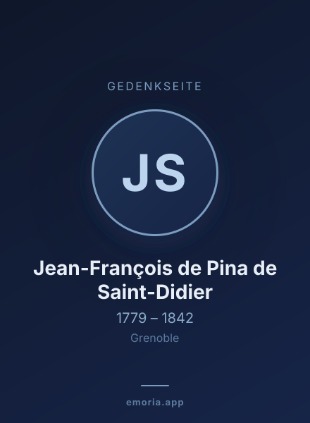 Gedenkportrait von Jean-François de Pina de Saint-Didier