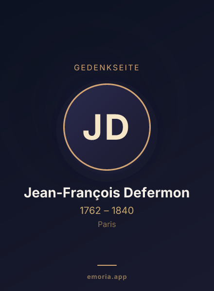 Gedenkportrait von Jean-François Defermon