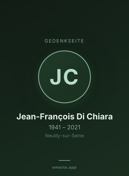 Gedenkportrait von Jean-François Di Chiara