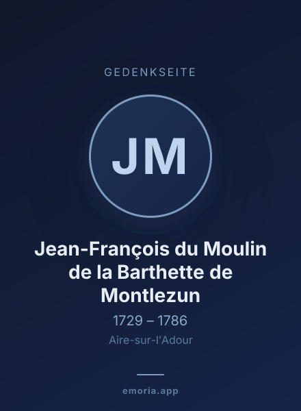 Gedenkportrait von Jean-François du Moulin de la Barthette de Montlezun