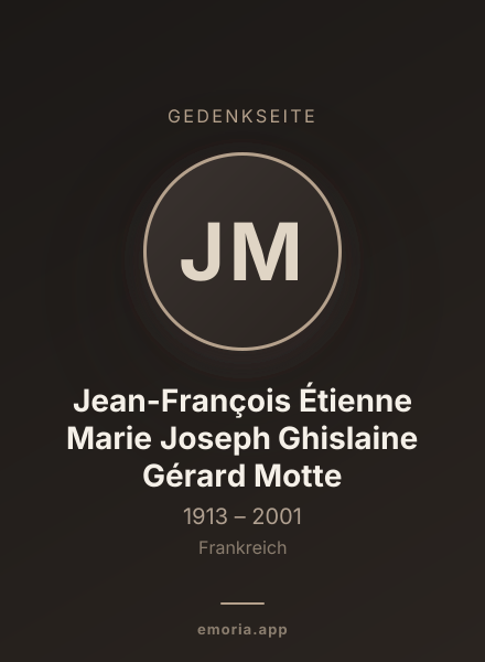 Gedenkportrait von Jean-François Étienne Marie Joseph Ghislaine Gérard Motte