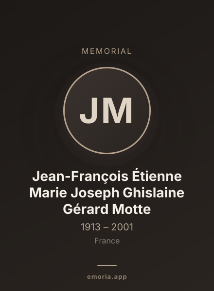 Memorial portrait of Jean-François Étienne Marie Joseph Ghislaine Gérard Motte