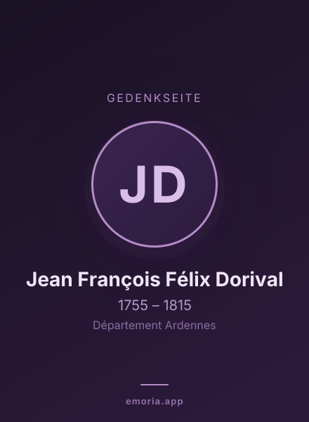 Gedenkportrait von Jean François Félix Dorival