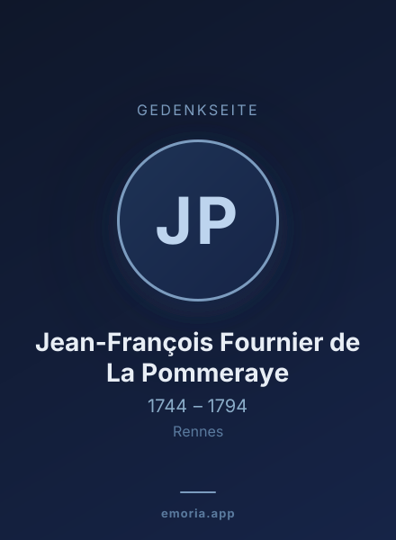 Gedenkportrait von Jean-François Fournier de La Pommeraye