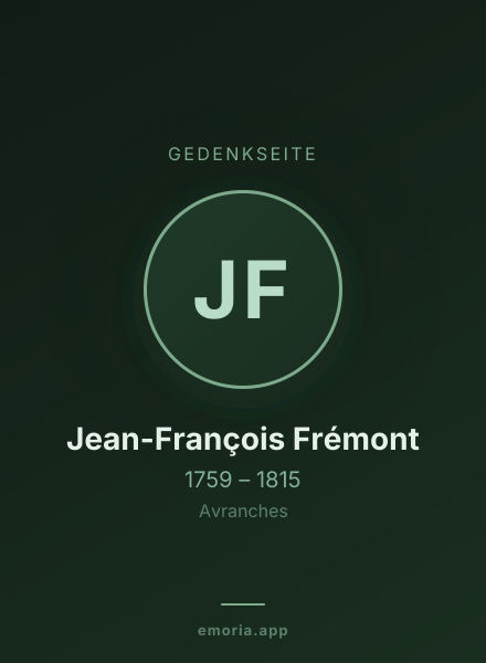 Gedenkportrait von Jean-François Frémont