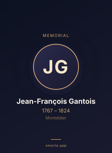 Memorial portrait of Jean-François Gantois
