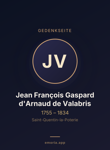 Gedenkportrait von Jean François Gaspard d'Arnaud de Valabris