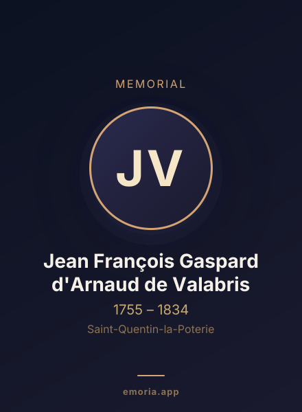Memorial portrait of Jean François Gaspard d'Arnaud de Valabris