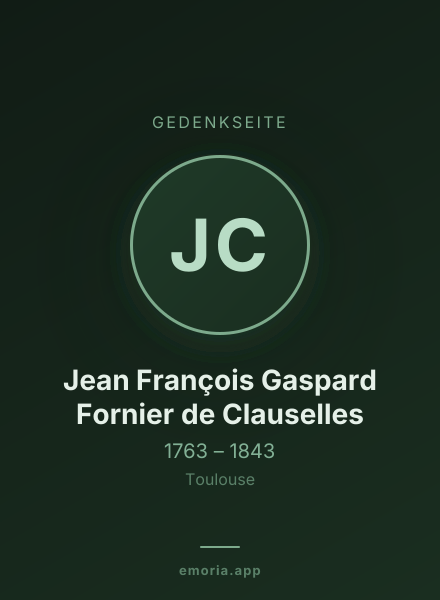 Gedenkportrait von Jean François Gaspard Fornier de Clauselles