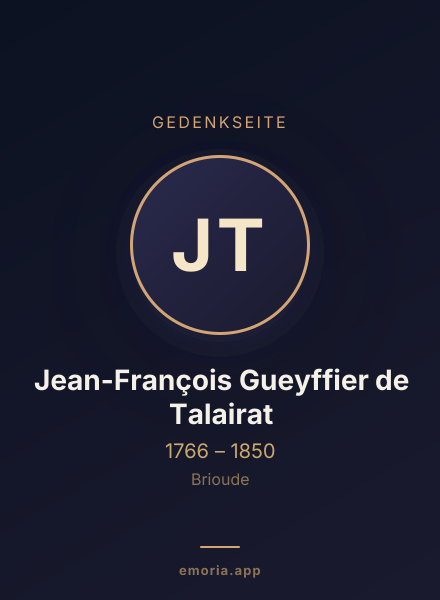 Gedenkportrait von Jean-François Gueyffier de Talairat