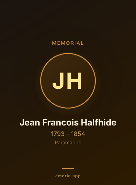 Memorial portrait of Jean Francois Halfhide