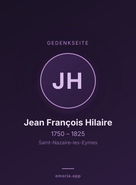 Gedenkportrait von Jean François Hilaire