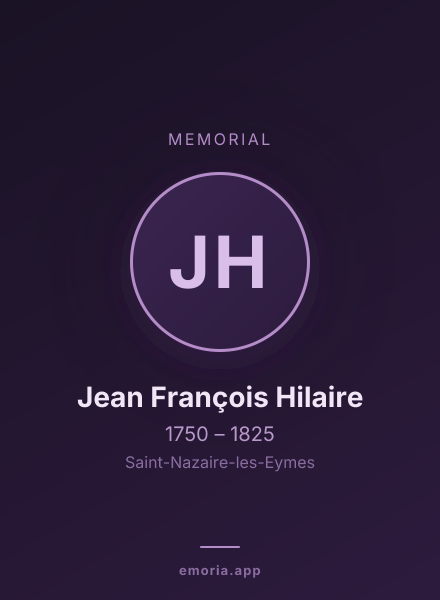 Memorial portrait of Jean François Hilaire