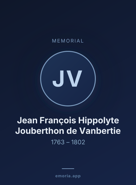 Memorial portrait of Jean François Hippolyte Jouberthon de Vanbertie