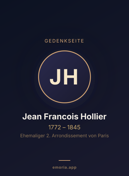Gedenkportrait von Jean Francois Hollier