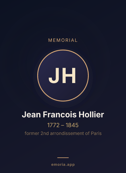 Memorial portrait of Jean Francois Hollier