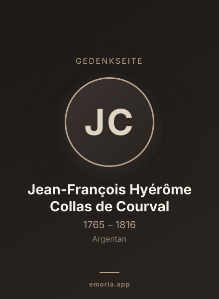 Gedenkportrait von Jean-François Hyérôme Collas de Courval
