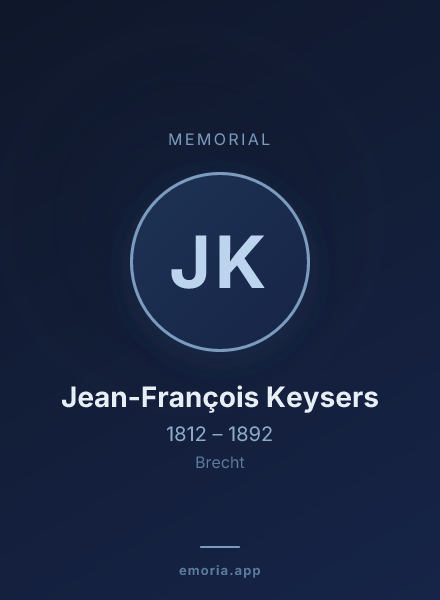 Memorial portrait of Jean-François Keysers