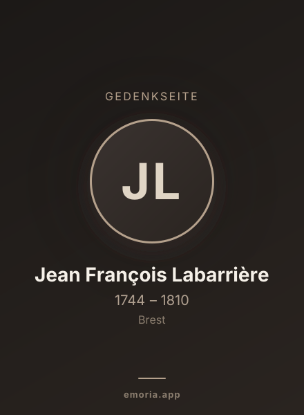Gedenkportrait von Jean François Labarrière