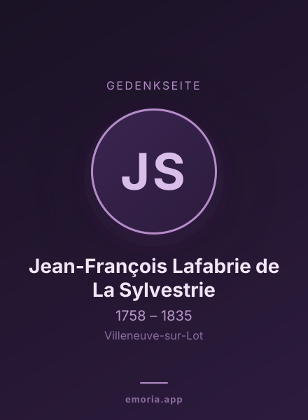 Gedenkportrait von Jean-François Lafabrie de La Sylvestrie