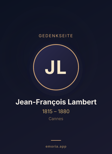 Gedenkportrait von Jean-François Lambert