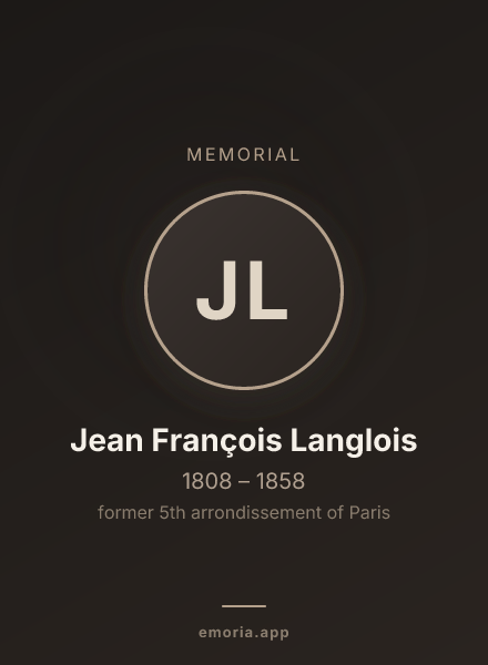 Memorial portrait of Jean François Langlois