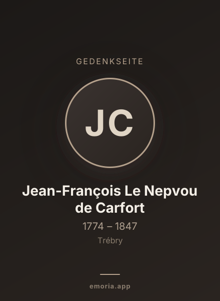 Gedenkportrait von Jean-François Le Nepvou de Carfort