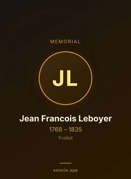 Memorial portrait of Jean Francois Leboyer