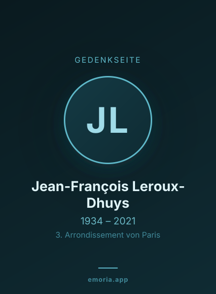 Gedenkportrait von Jean-François Leroux-Dhuys