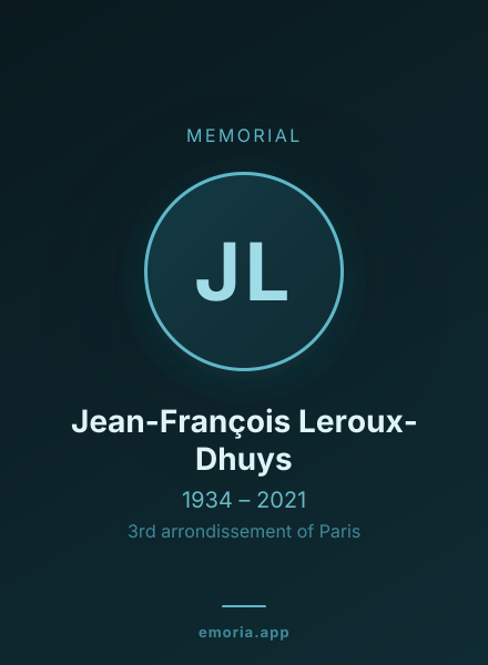 Memorial portrait of Jean-François Leroux-Dhuys