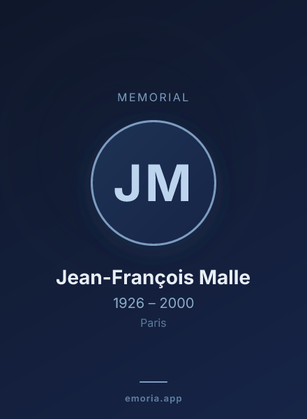 Memorial portrait of Jean-François Malle
