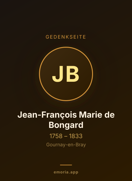 Gedenkportrait von Jean-François Marie de Bongard