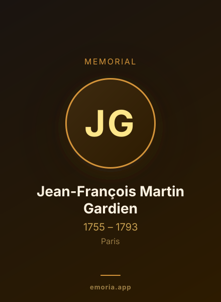 Memorial portrait of Jean-François Martin Gardien