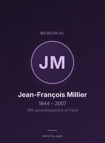 Memorial portrait of Jean-François Millier