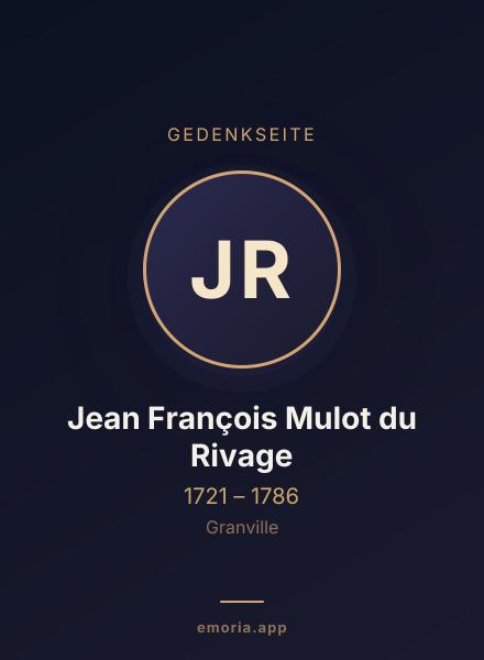 Gedenkportrait von Jean François Mulot du Rivage