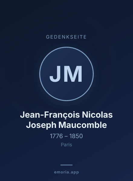 Gedenkportrait von Jean-François Nicolas Joseph Maucomble