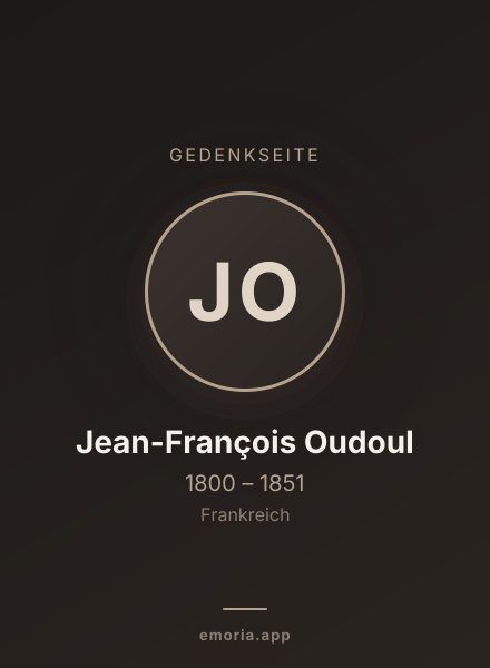 Gedenkportrait von Jean-François Oudoul